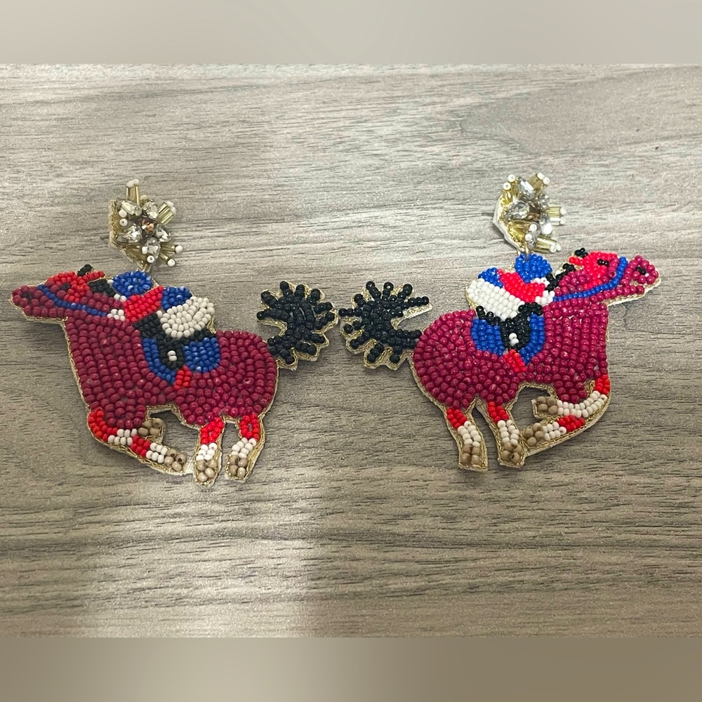 🎉❤️RESTOCK!! Derby Days Beaded Crystal Earrings